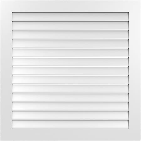 Ekena Millwork Vertical Surface Mount PVC Gable Vent: Functional, w/ 3-1/2"W x 1"P Standard Frame, 42"W x 42"H GVPVE42X4201SF